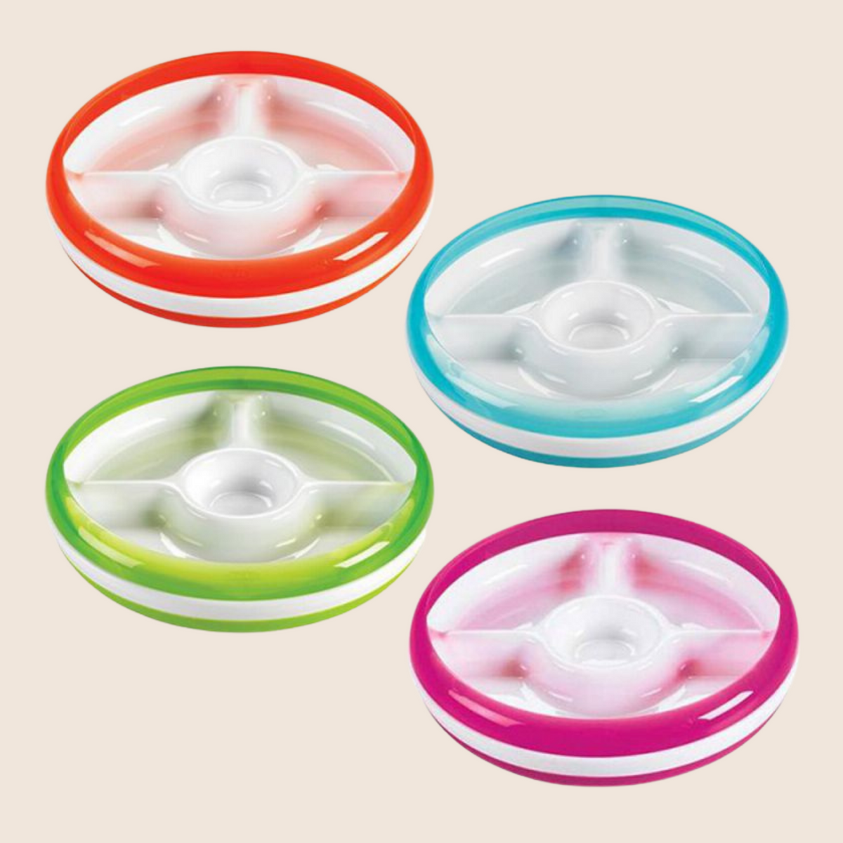 OXO TOT SILICONE DIVIDED PLATE PINK