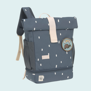 Lässig Mini Rolltop Backpack Happy Prints in Midnight Blue