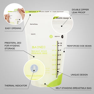 Baoneo Breastmilk Storage Bags 150ml/5oz