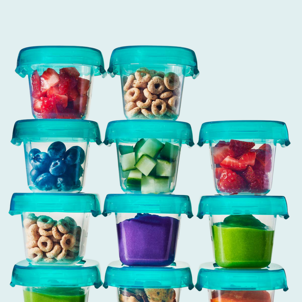 OXO Tot Glass Baby Blocks Food Storage Containers, Teal, 4 oz - Yahoo  Shopping