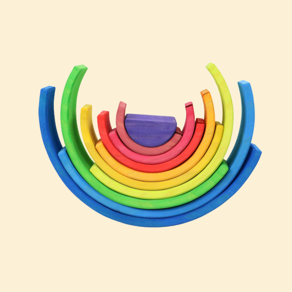 
                
                    Load image into Gallery viewer, Play by TBLC Rainbow Stacking Tunnel 10 Pieces
                
            