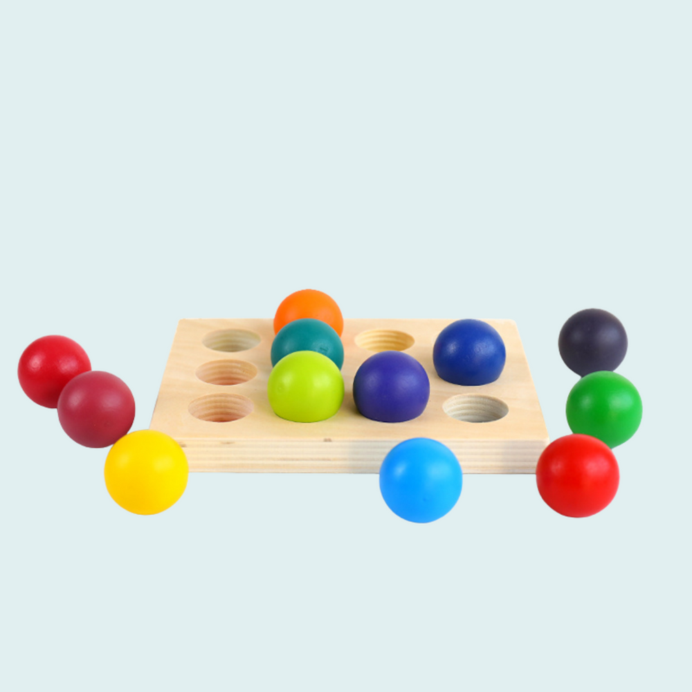 Play by TBLC Wooden Rainbow Sorting Board