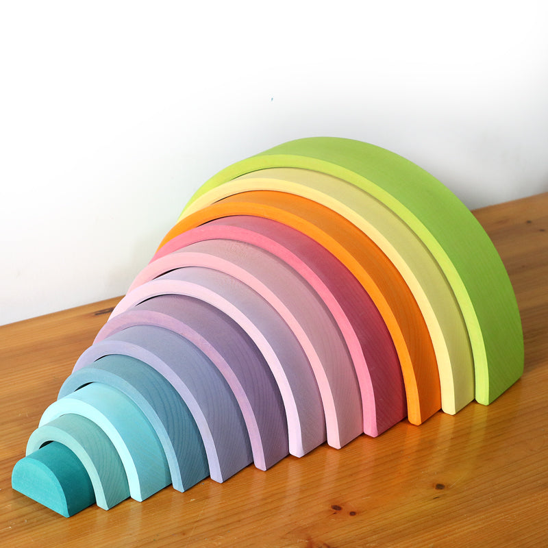 Play by TBLC Rainbow Stacking Tunnel 12 Pieces