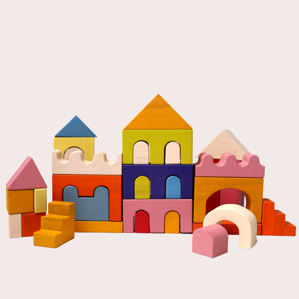 
                
                    Load image into Gallery viewer, Play by TBLC Wooden Building Set (Castle)
                
            