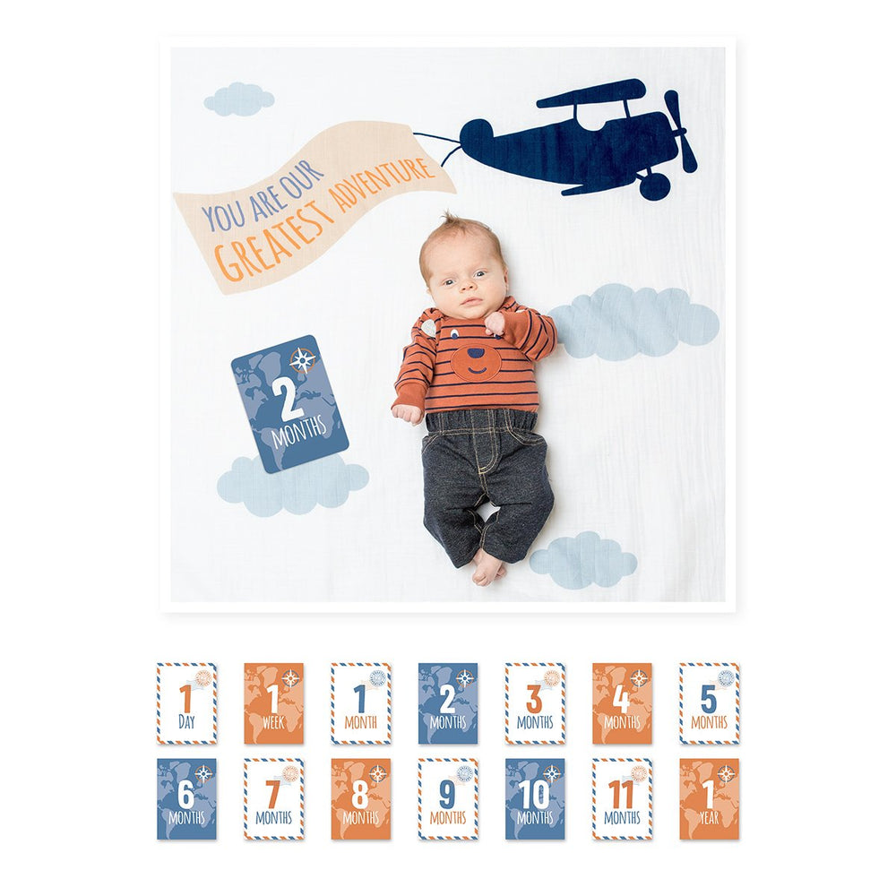 
                
                    Load image into Gallery viewer, Lulujo Baby&amp;#39;s First Year Milestone Blanket
                
            