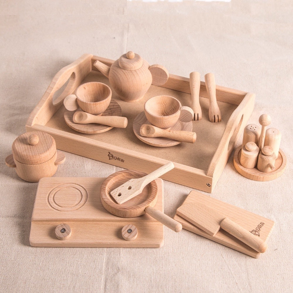 
                
                    Load image into Gallery viewer, Play by TBLC Wooden Kitchen Utensils Play Set
                
            