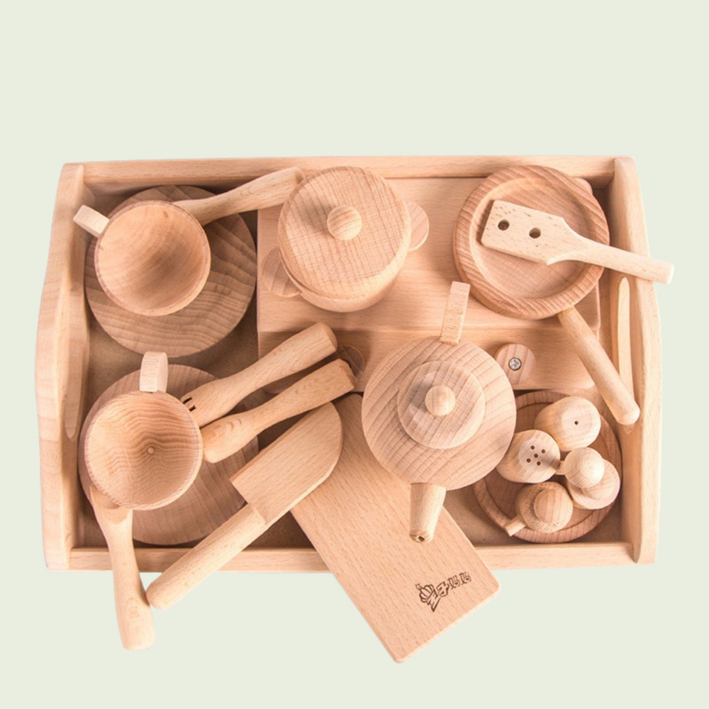 Play by TBLC Wooden Kitchen Utensils Play Set