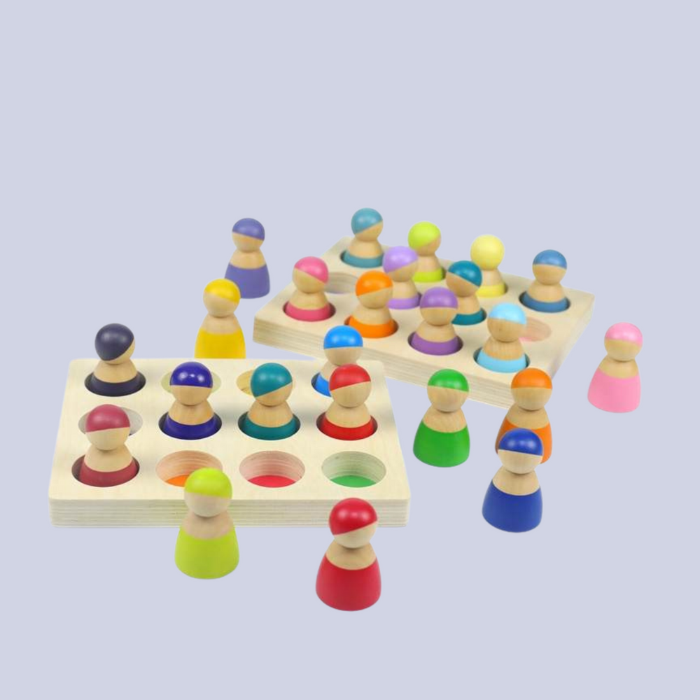 Play by TBLC Wooden Peg Dolls Sorting Board